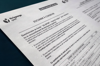 Questionnaire de santé Léo Lagrange pour l'obtention ou le renouvellement d'une licence sportive.